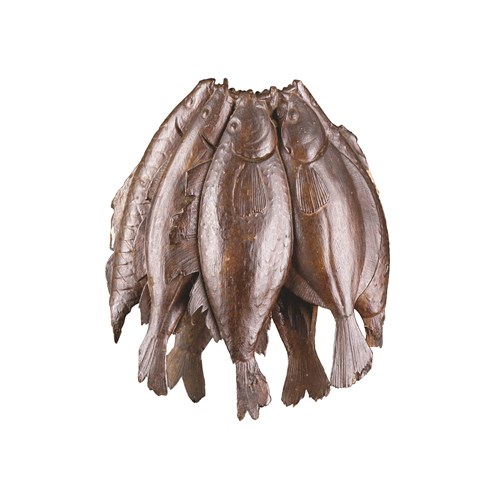 A Rare Pair of Carved ‘trompe-l’œil’ Hanging Fish